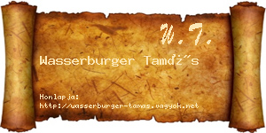 Wasserburger Tamás névjegykártya